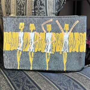 Ipsy Black and Gold Textured Makeup Case, Purse Organizer